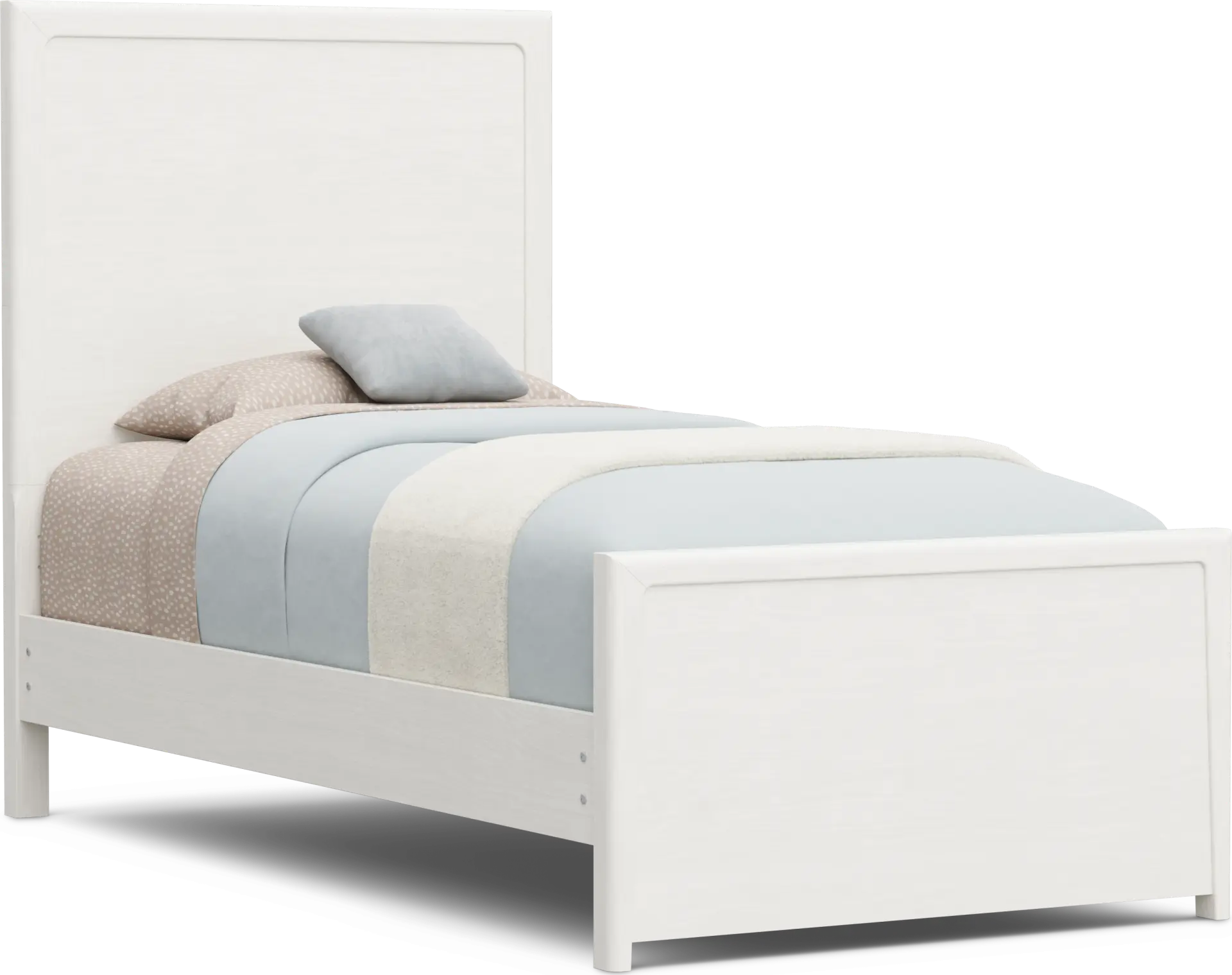 Kids Stardust Pearlized White Twin Panel Bed