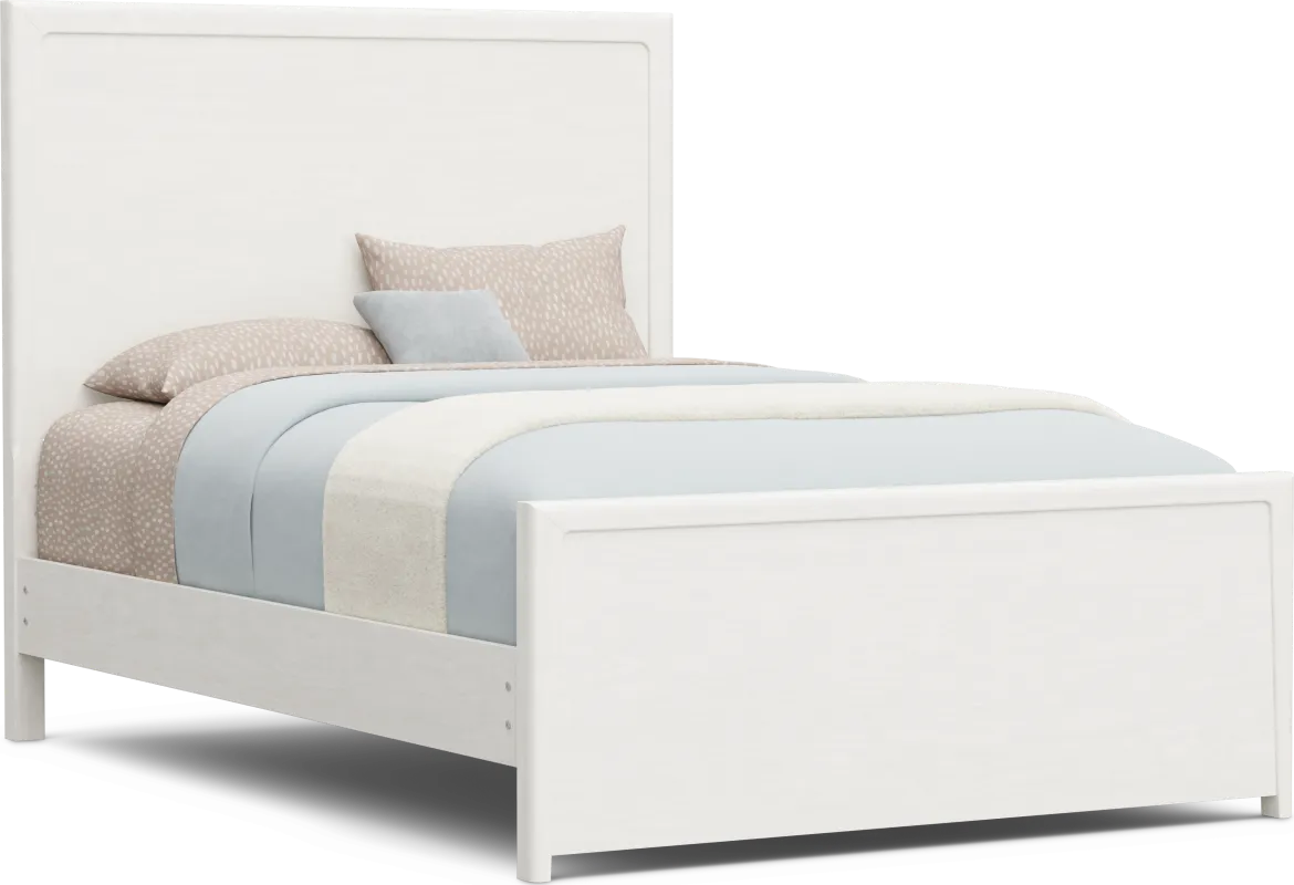 Kids Stardust Pearlized White Full Panel Bed