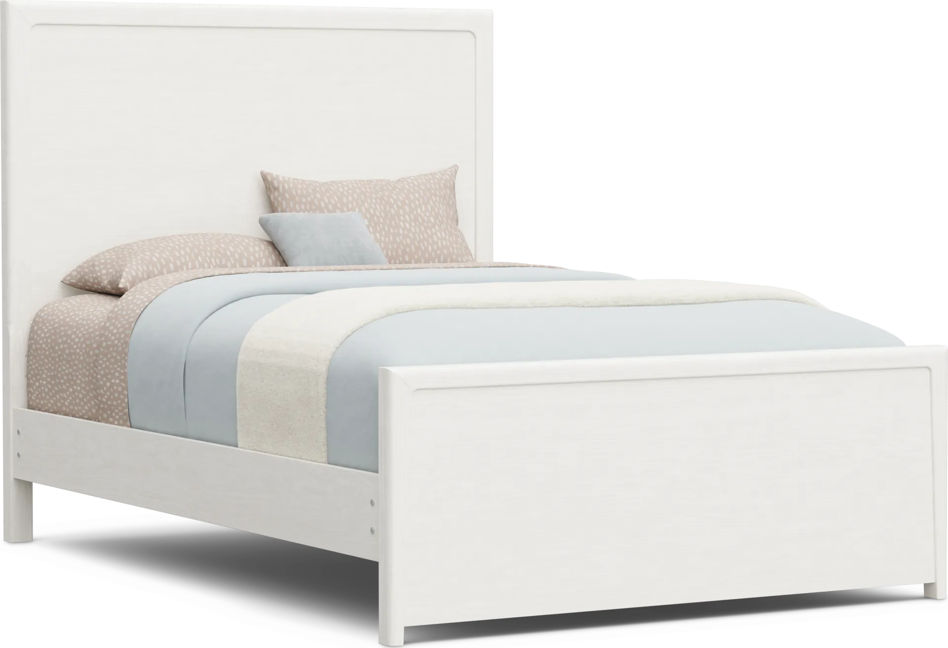 Kids Stardust Pearlized White Full Panel Bed - Image 1