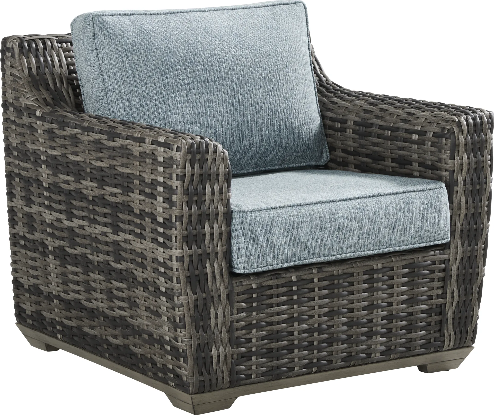 Montecello Gray Outdoor Club Chair with Azure Cushions - Image 2