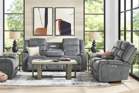 McKinley Graphite 2 Pc Power Reclining Living Room