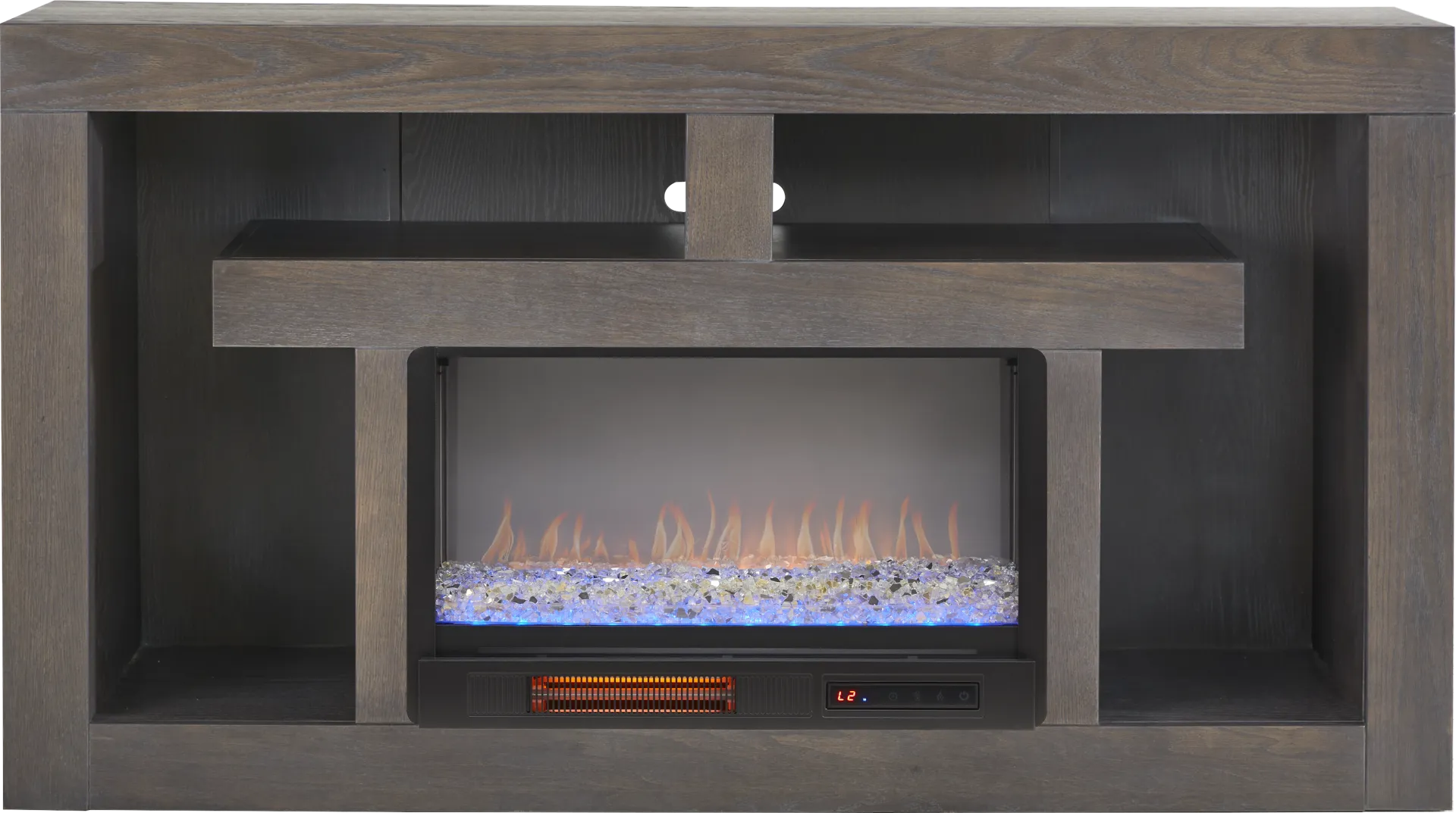 Brookland Park Black 66 in. Console with Electric Fireplace - Image 1