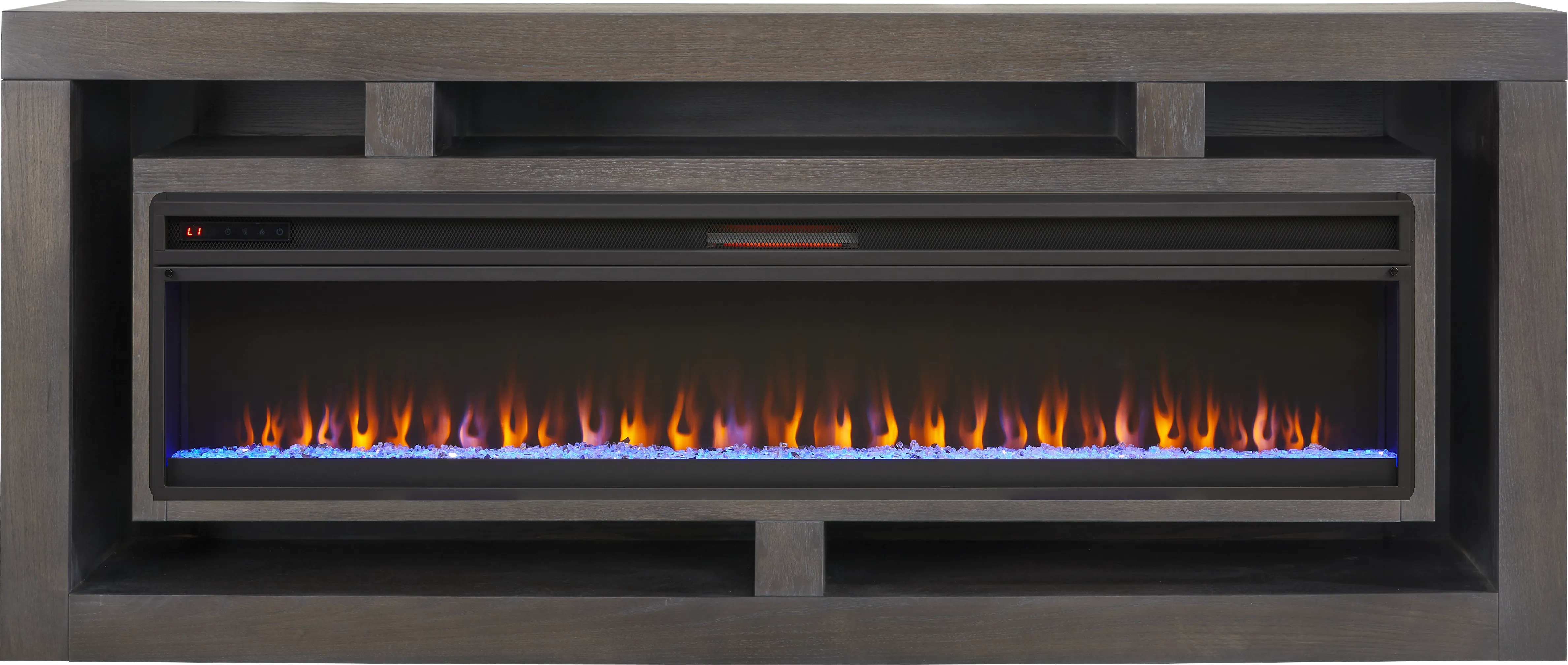 Brookland Park Black 91 in. Console with Electric Fireplace - Thumbnail - Image 1