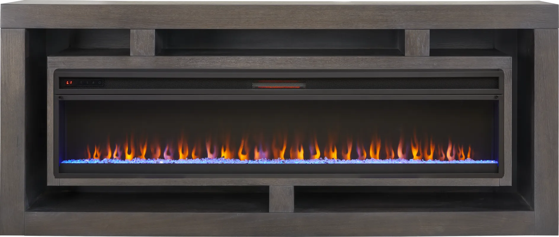 Brookland Park Black 91 in. Console with Electric Fireplace
