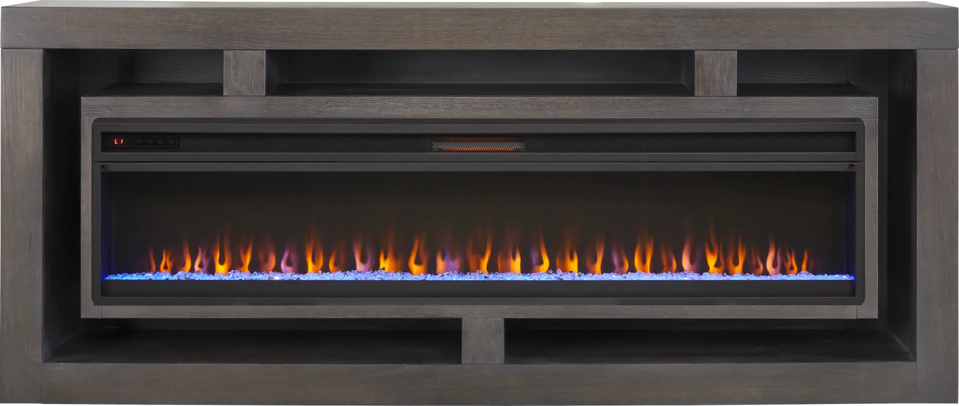 Brookland Park Black 91 in. Console with Electric Fireplace