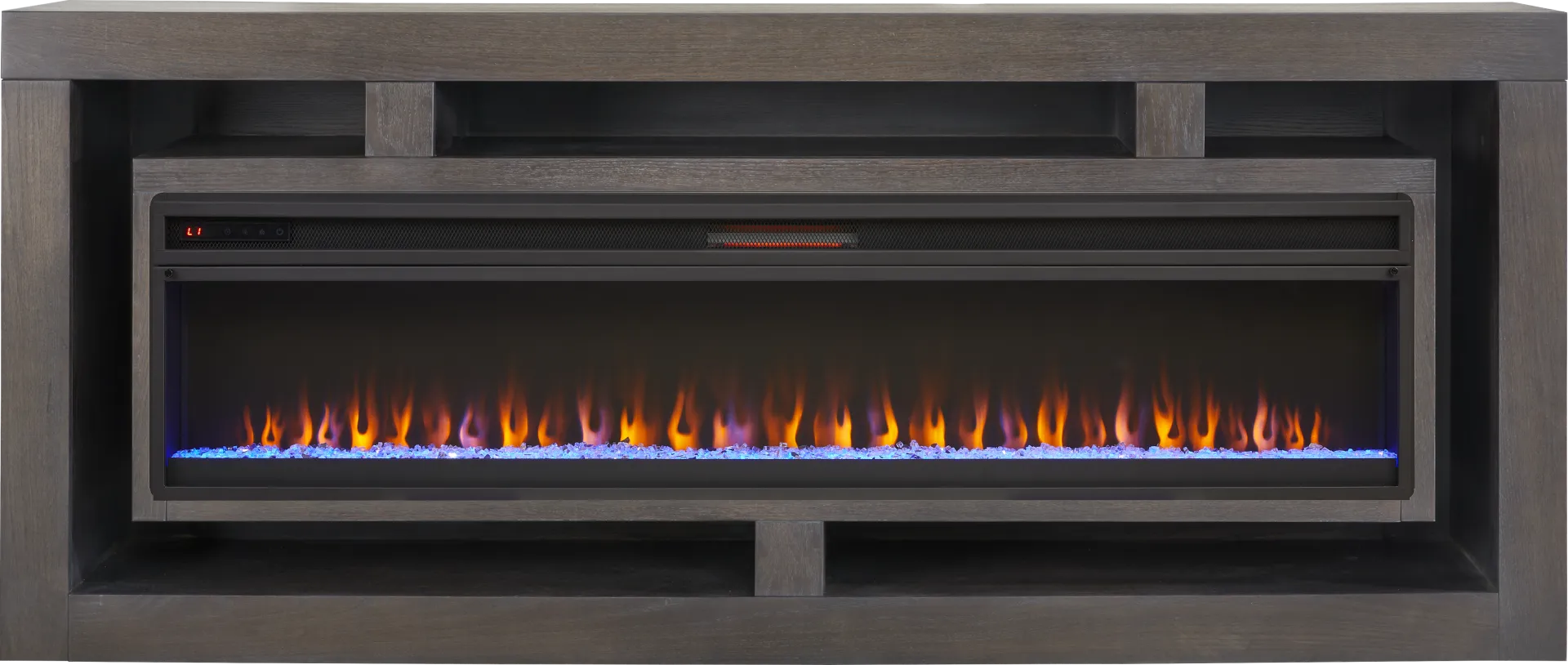 Brookland Park Black 91 in. Console with Electric Fireplace - Image 1