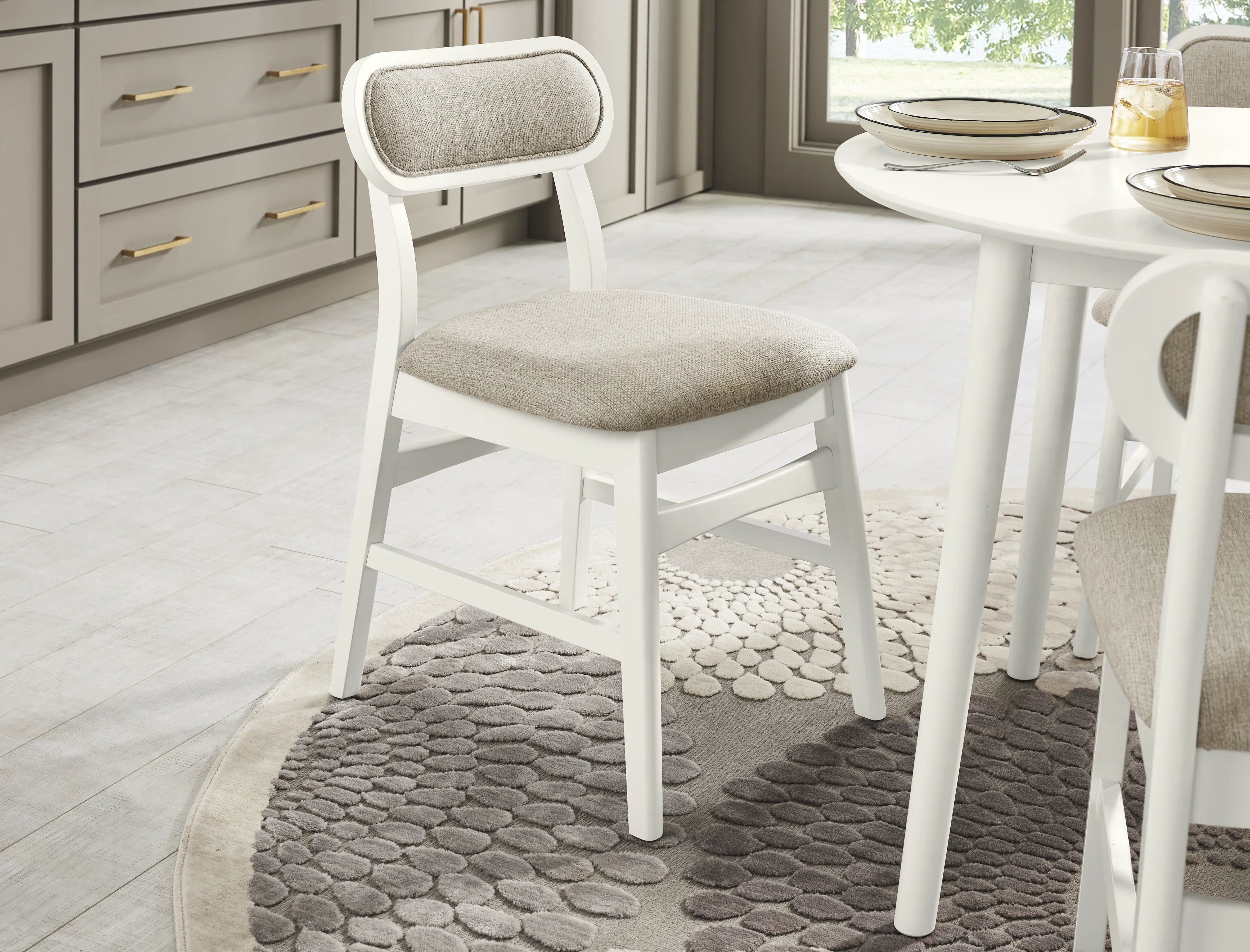 Watertown White Upholstered Side Chair - Thumbnail - Image 3