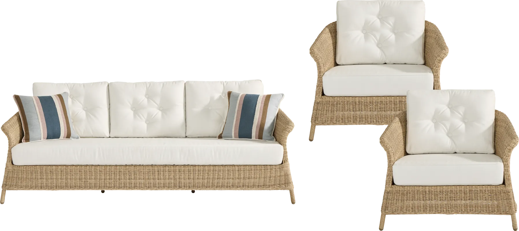 Sarina Bay Natural 3 Pc Outdoor Seating Set