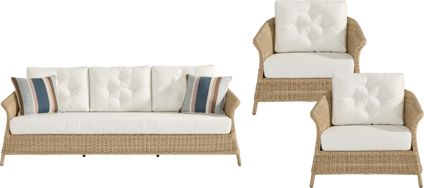 Sarina Bay Natural 3 Pc Outdoor Seating Set