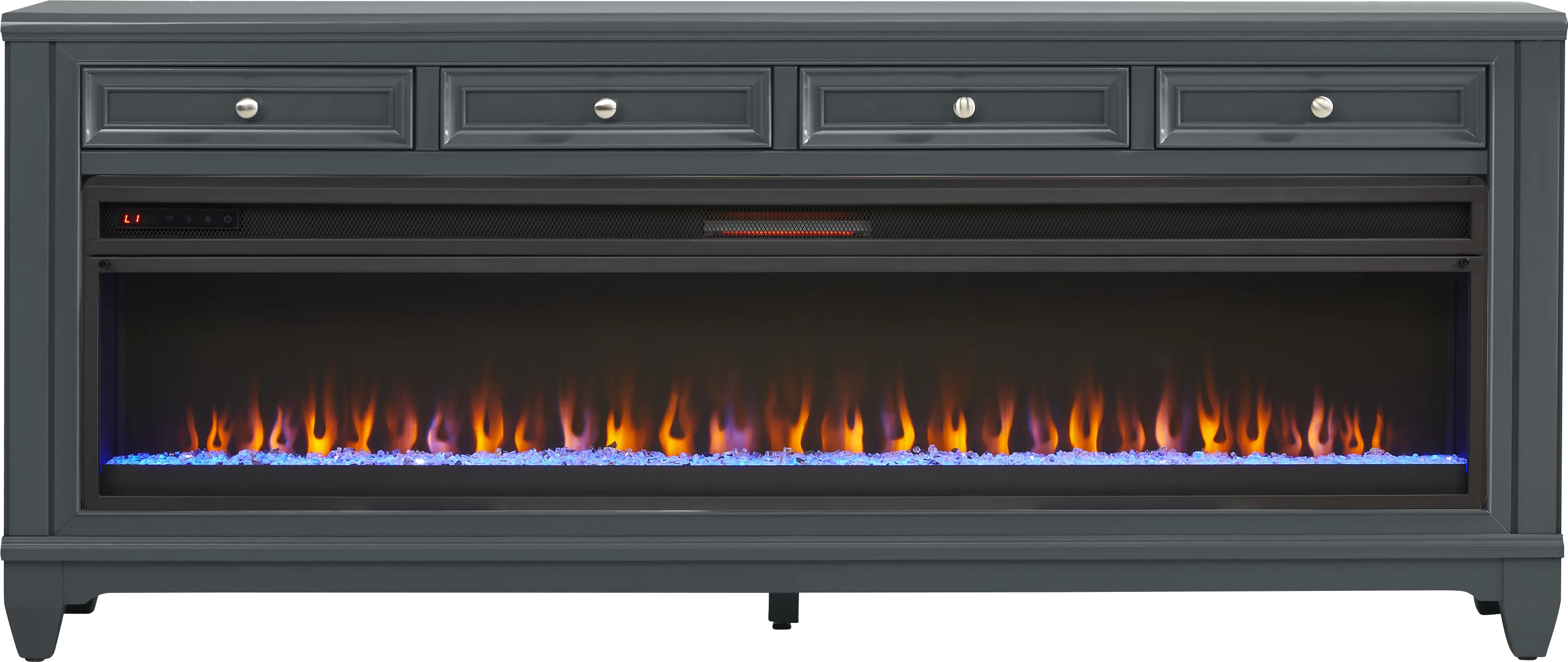 Hilton Head Graphite 80 in. Console with Electric Fireplace - Thumbnail - Image 1