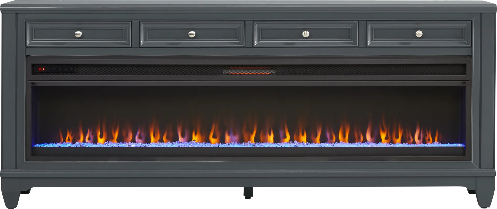 Hilton Head Graphite 80 in. Console with Electric Fireplace