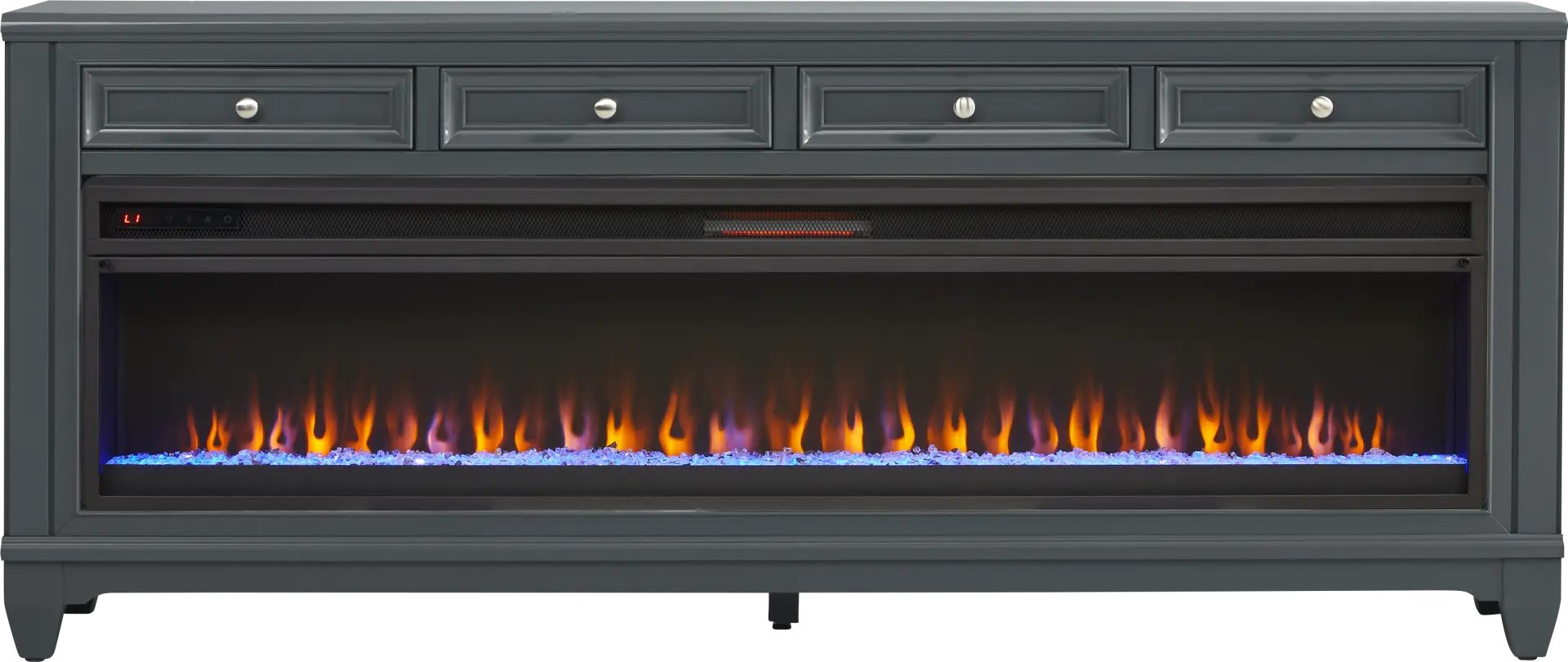 Hilton Head Graphite 80 in. Console with Electric Fireplace