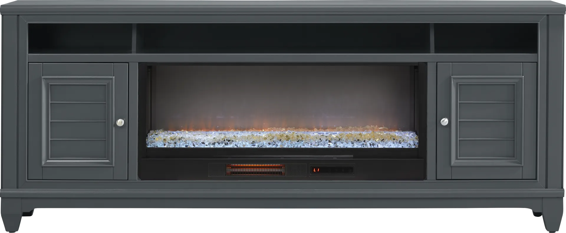 Hilton Head Graphite 82 in. Console with Electric Fireplace - Image 1