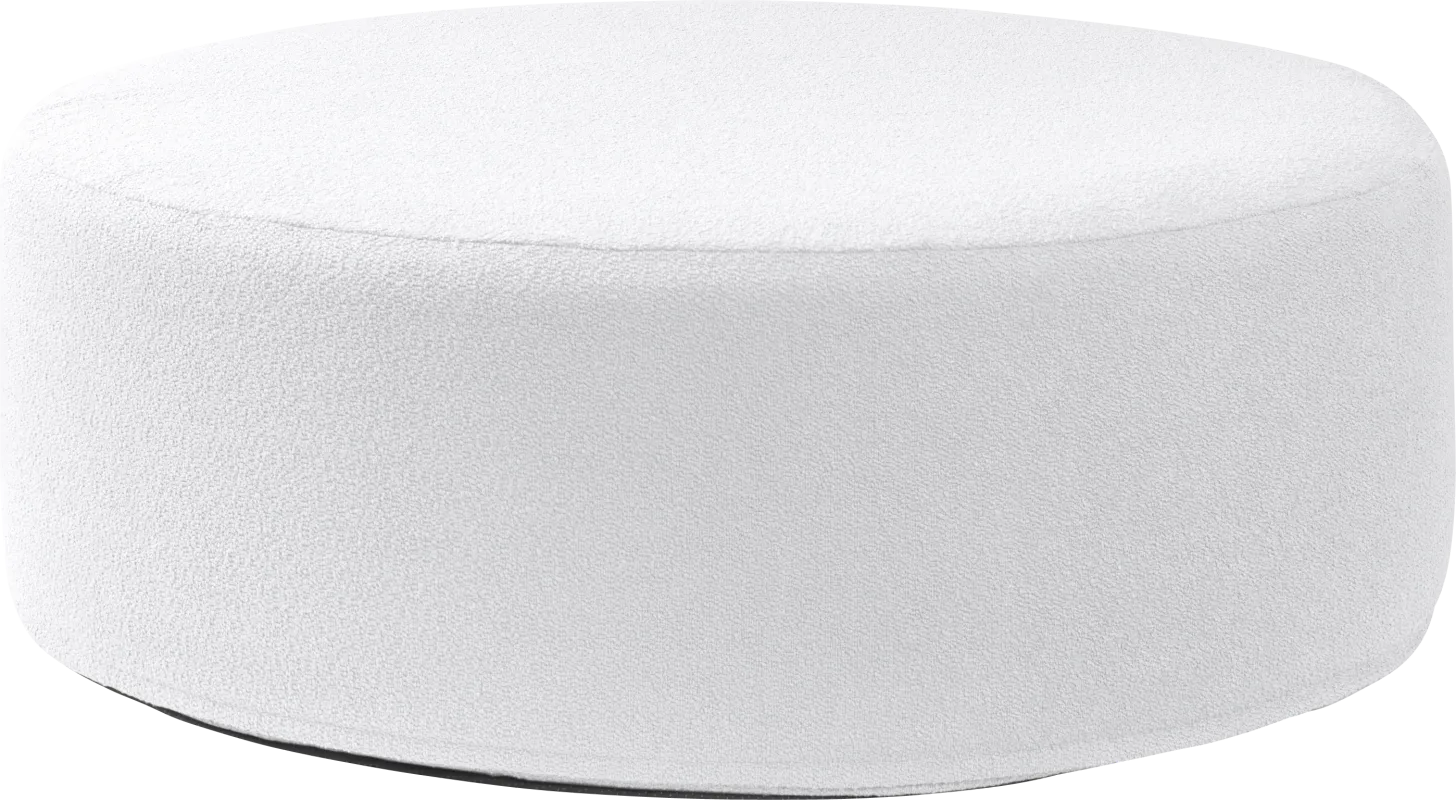 Bevina II White Large Ottoman