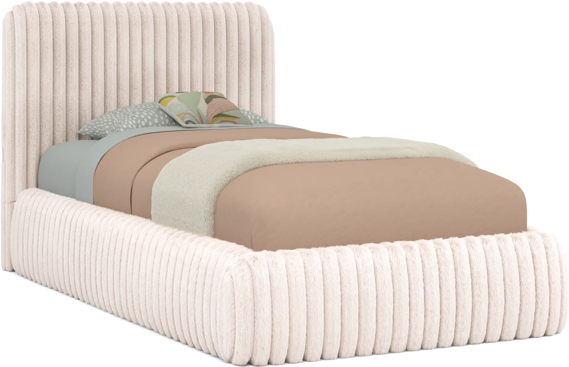 Kids Charlize Pink Twin Upholstered Bed - Image 1