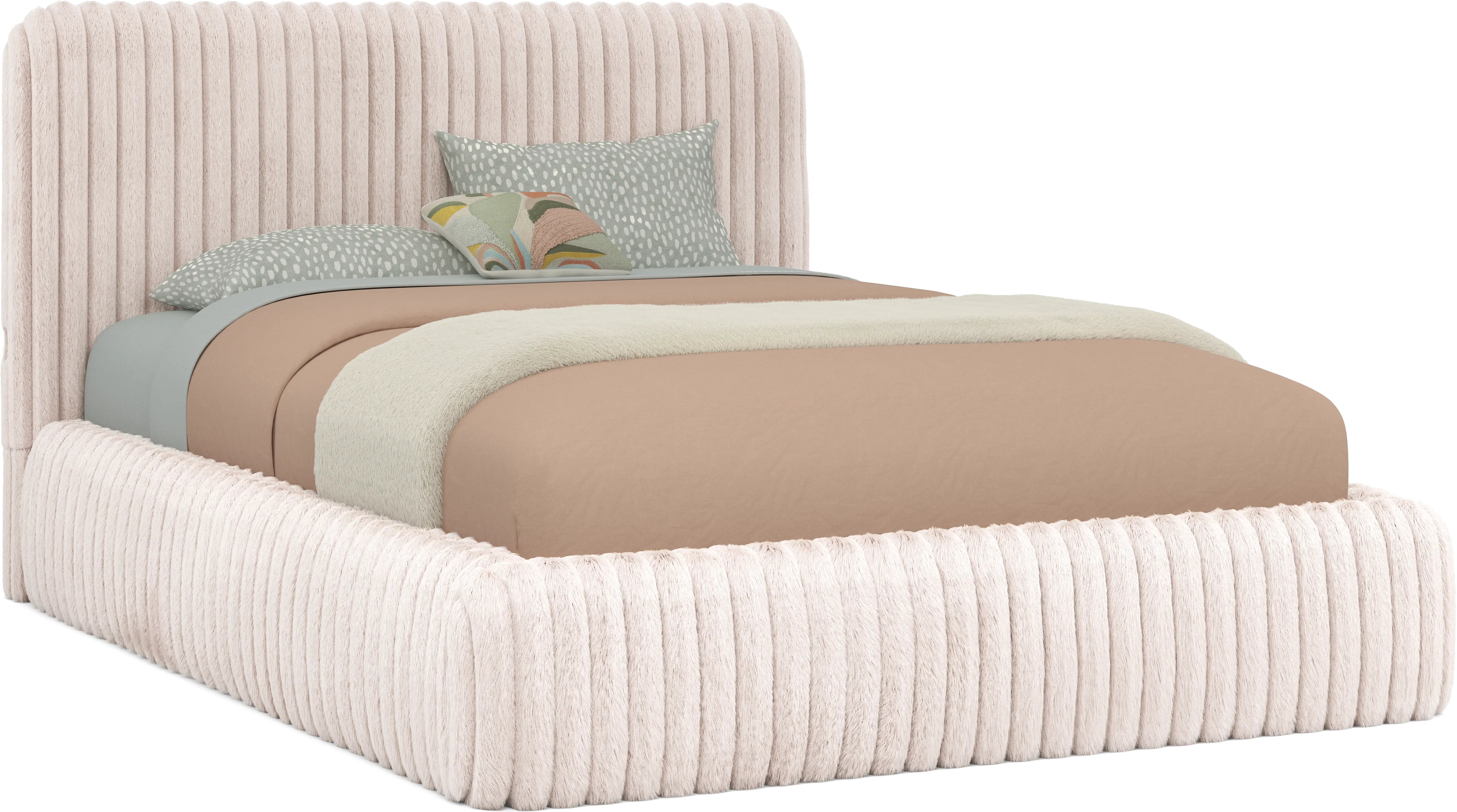 Kids Charlize Pink Full Upholstered Bed - Thumbnail - Image 1