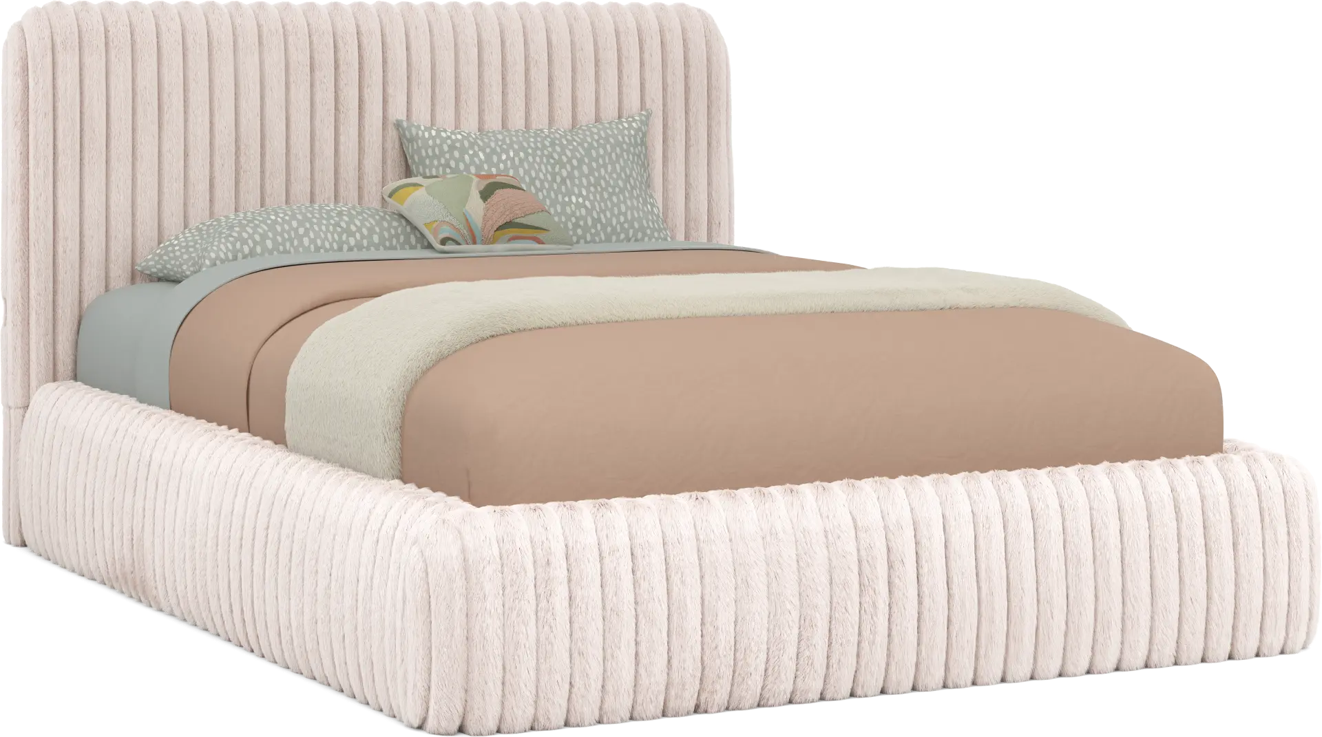 Kids Charlize Pink Full Upholstered Bed