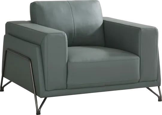 Camelot Slate Blue Leather Chair