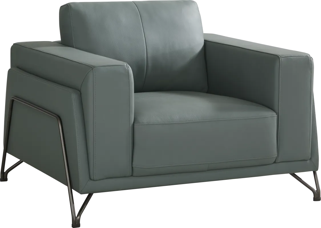 Camelot Slate Blue Leather Chair