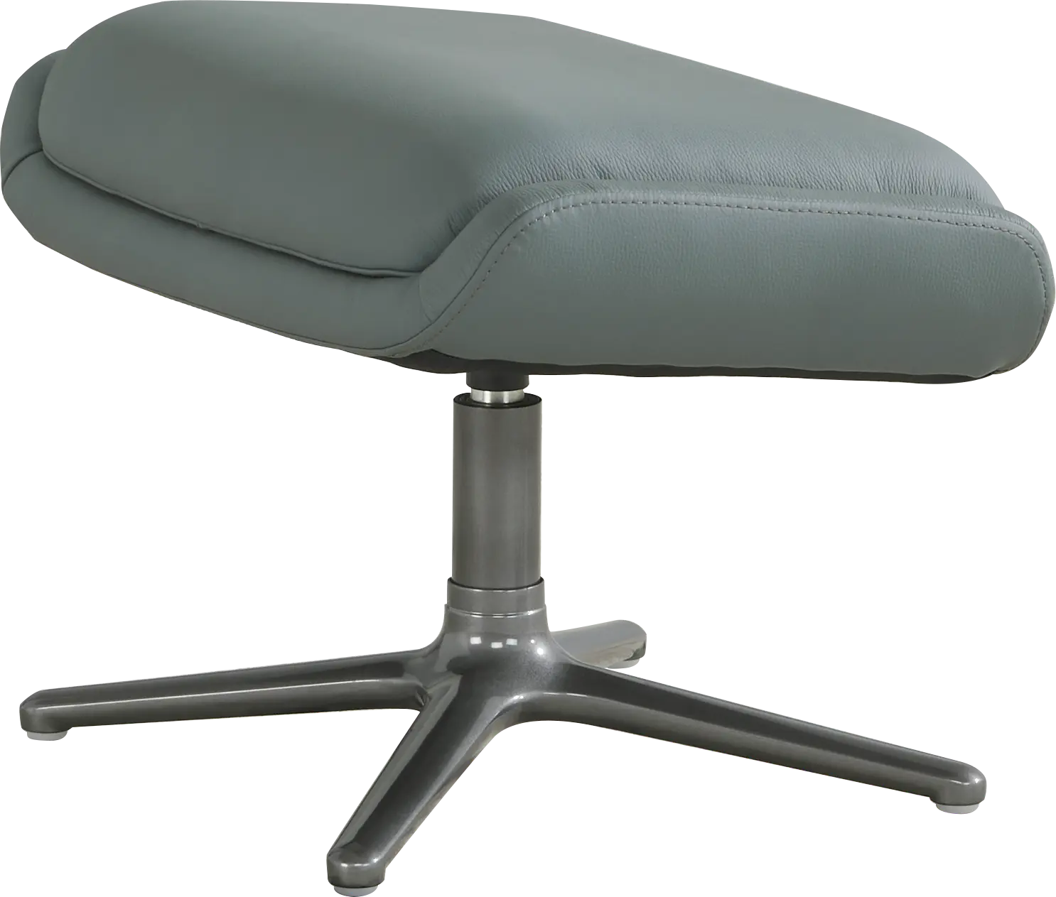 Camelot Slate Blue Leather Ottoman