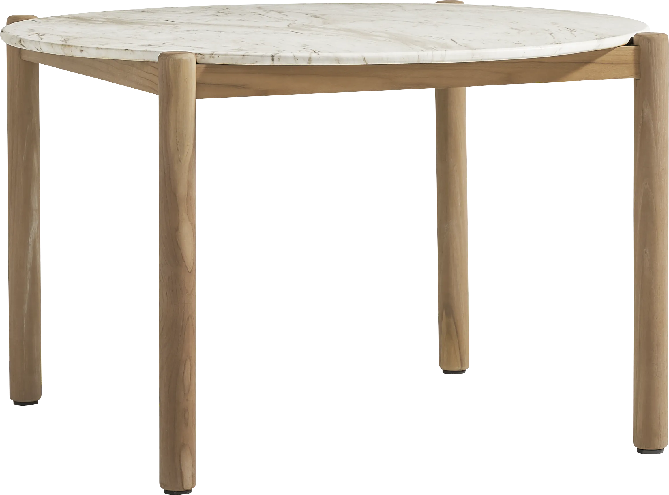 Koda White 47 in. Round Outdoor Dining Table - Thumbnail - Image 1