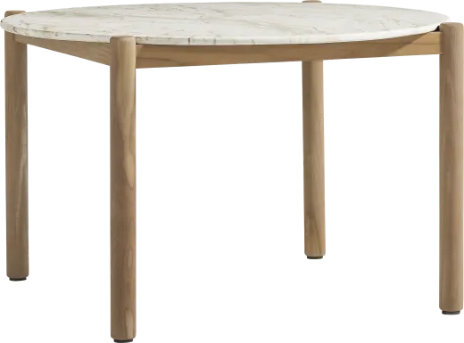 Koda White 47 in. Round Outdoor Dining Table
