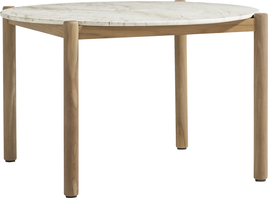 Koda White 47 in. Round Outdoor Dining Table