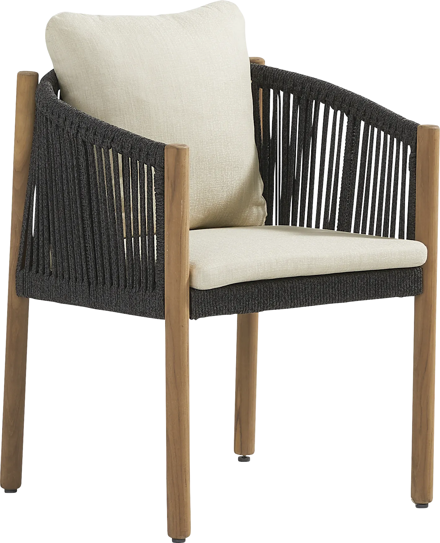 Koda Natural 5 Pc Outdoor Dining Set with Charcoal Arm Chairs - Thumbnail - Image 3