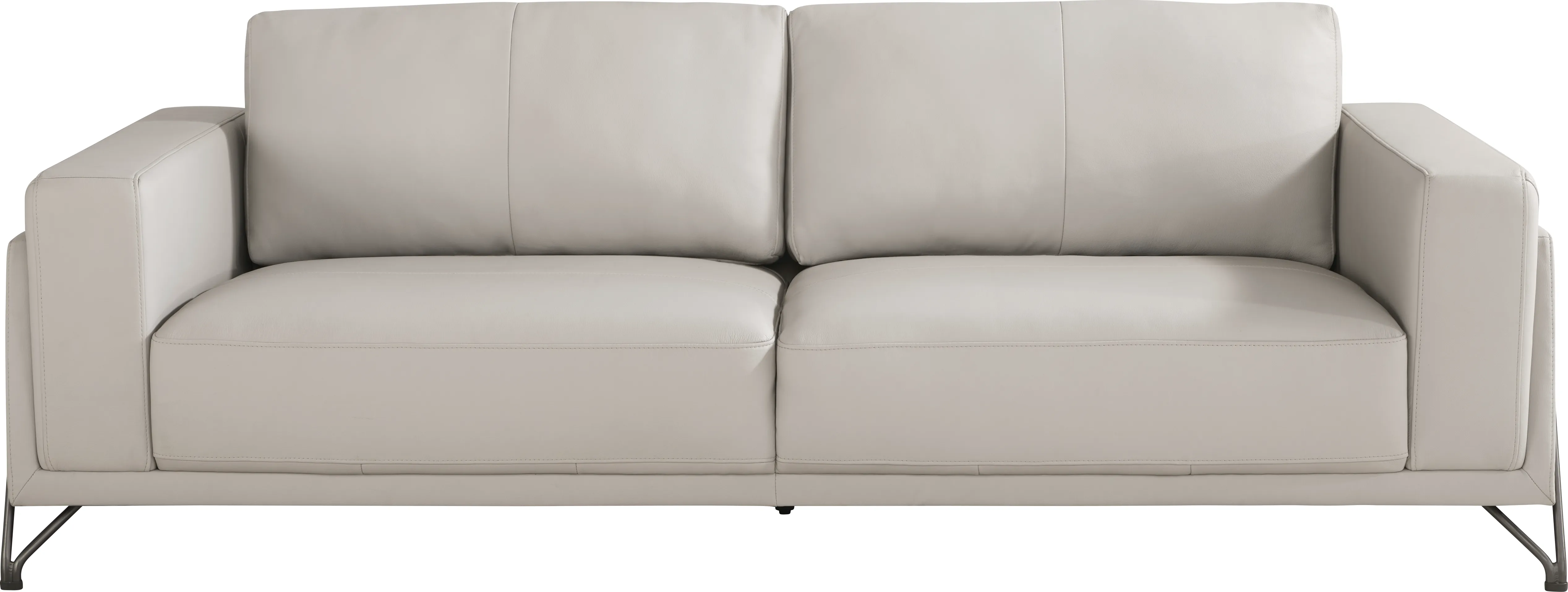 Camelot Dove Gray Leather Sofa - Thumbnail - Image 1