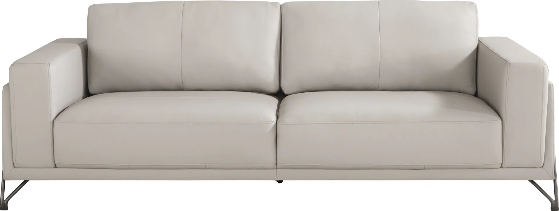 Camelot Dove Gray Leather Sofa - Image 1
