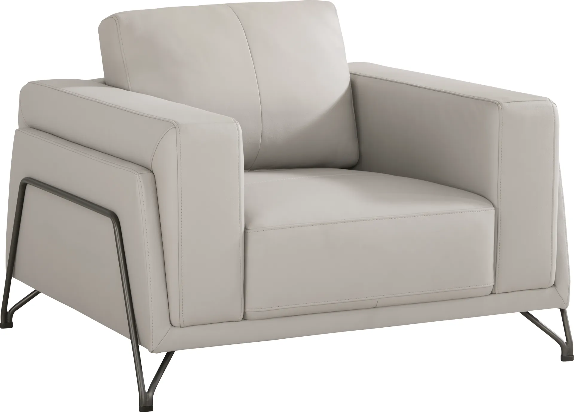 Camelot Dove Gray Leather Chair - Image 1