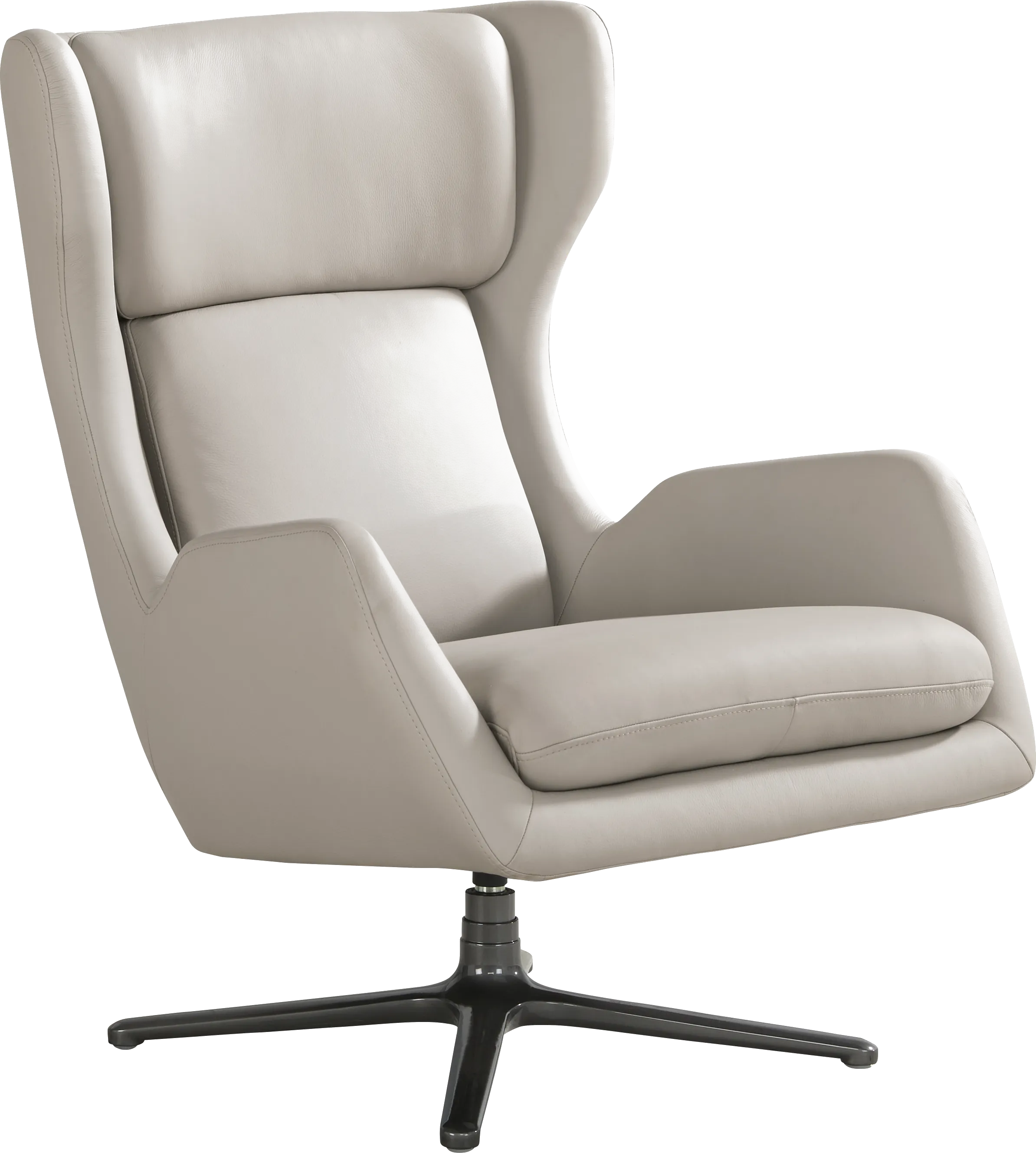 Camelot Dove Gray Leather Swivel Chair - Thumbnail - Image 1