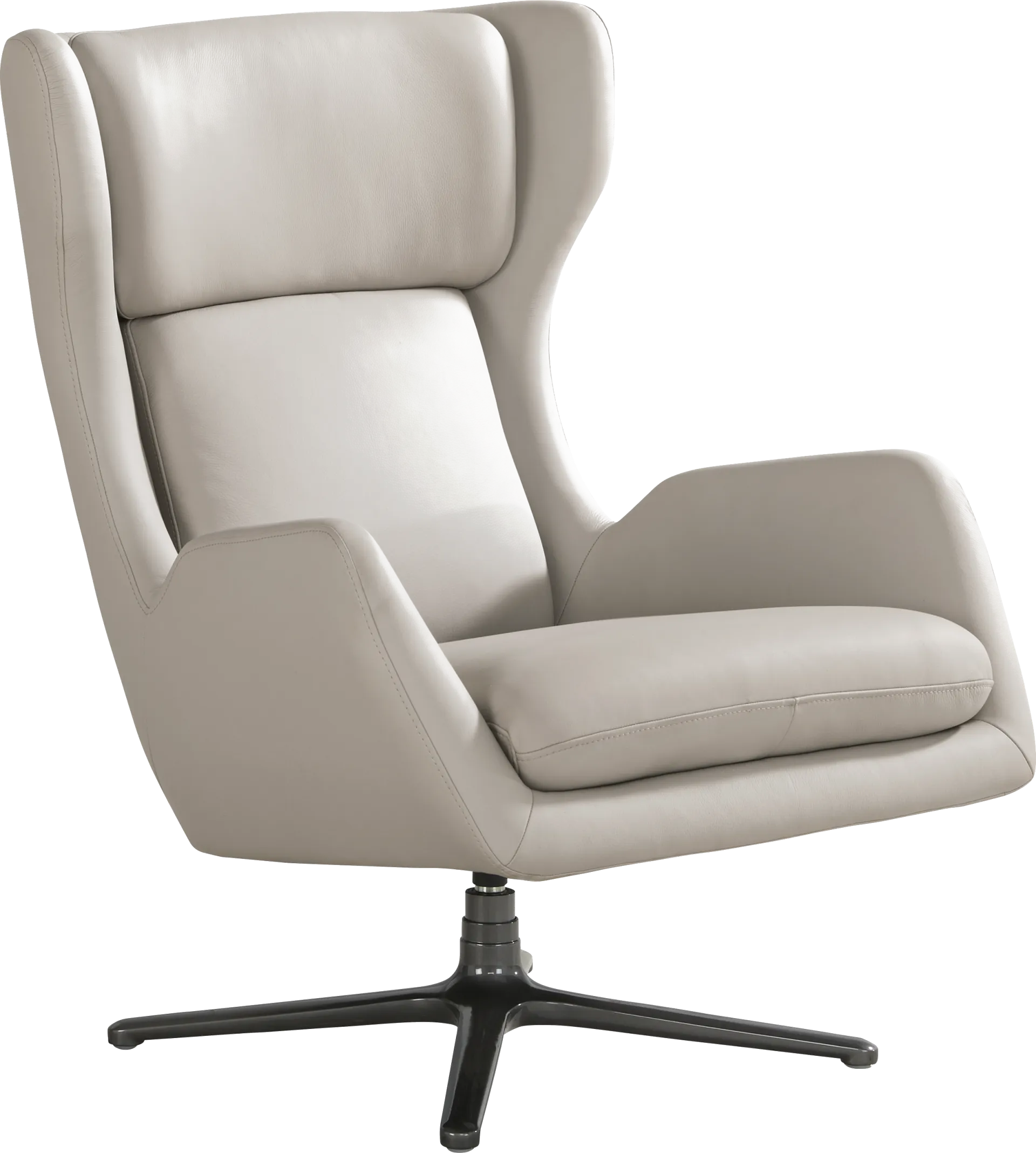 Camelot Dove Gray Leather Swivel Chair - Image 1