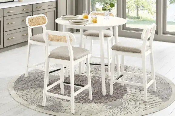 Watertown White 5 Pc Round Counter Height Dining Room