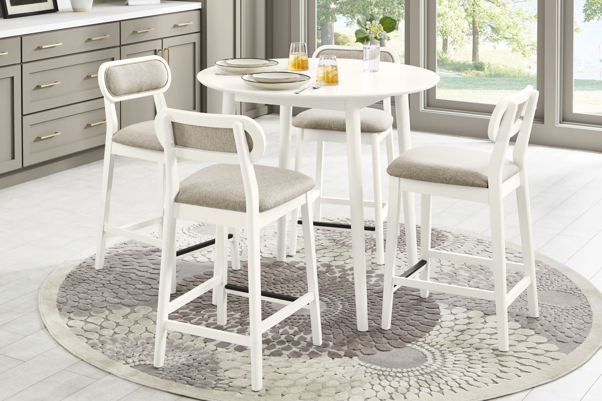 Watertown White Round Counter Height Dining Table - Image 2