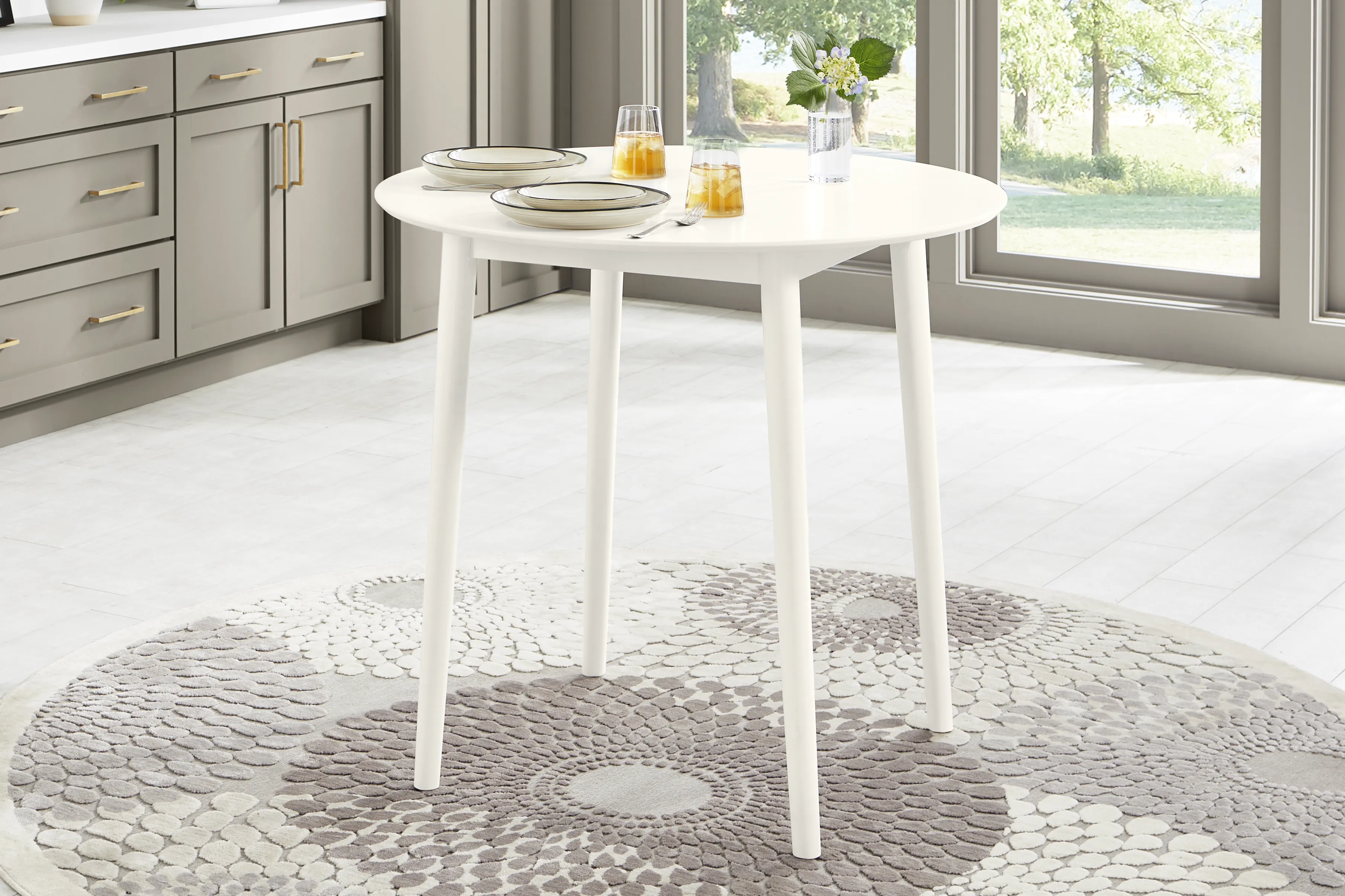 Watertown White Round Counter Height Dining Table - Thumbnail - Image 3