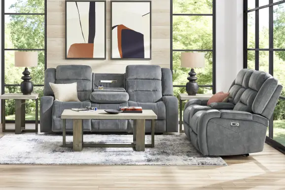McKinley Graphite 7 Pc Power Reclining Living Room