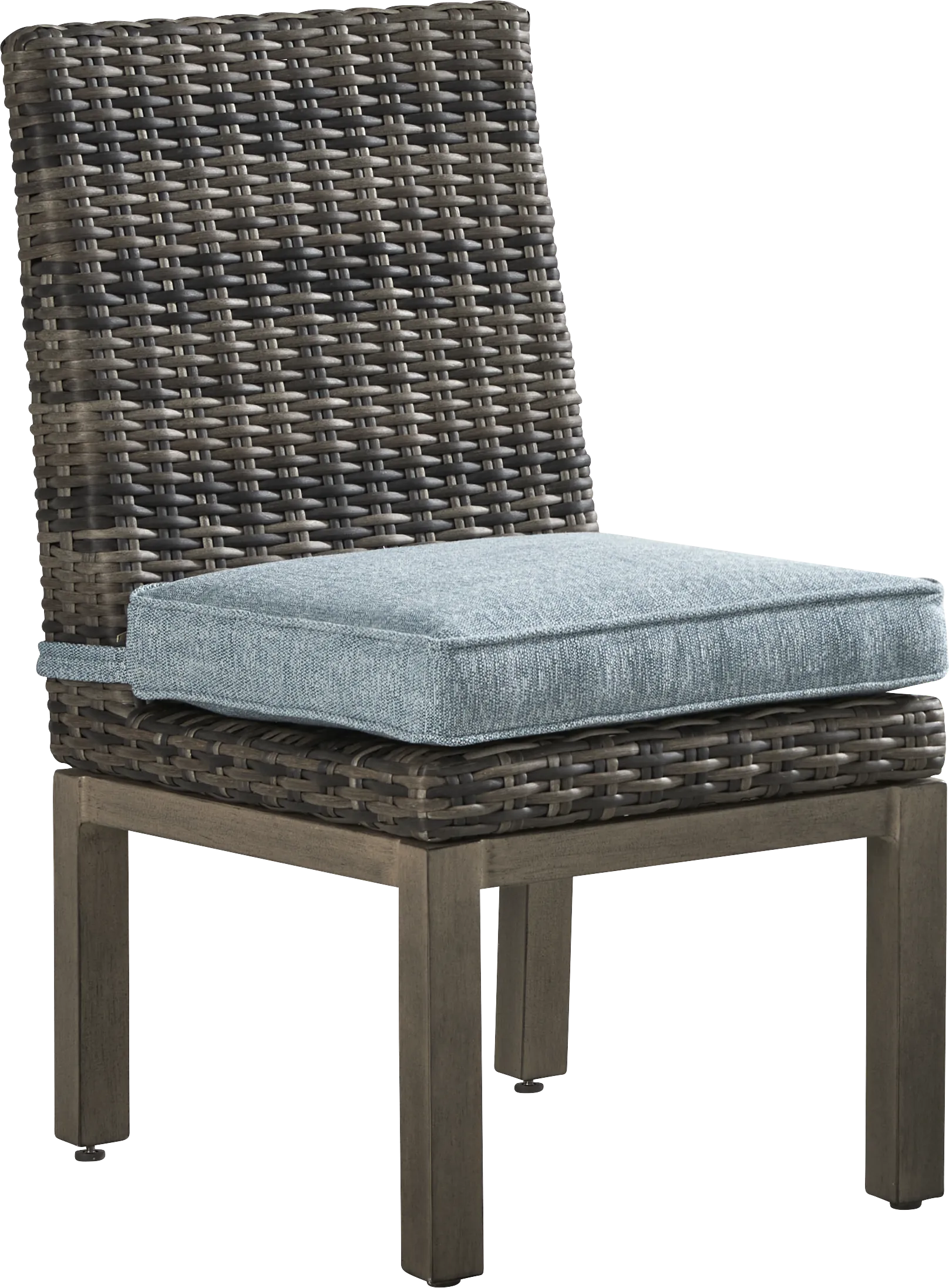 Montecello Gray 5 Pc Round Outdoor Dining Set with Azure Cushions - Thumbnail - Image 4