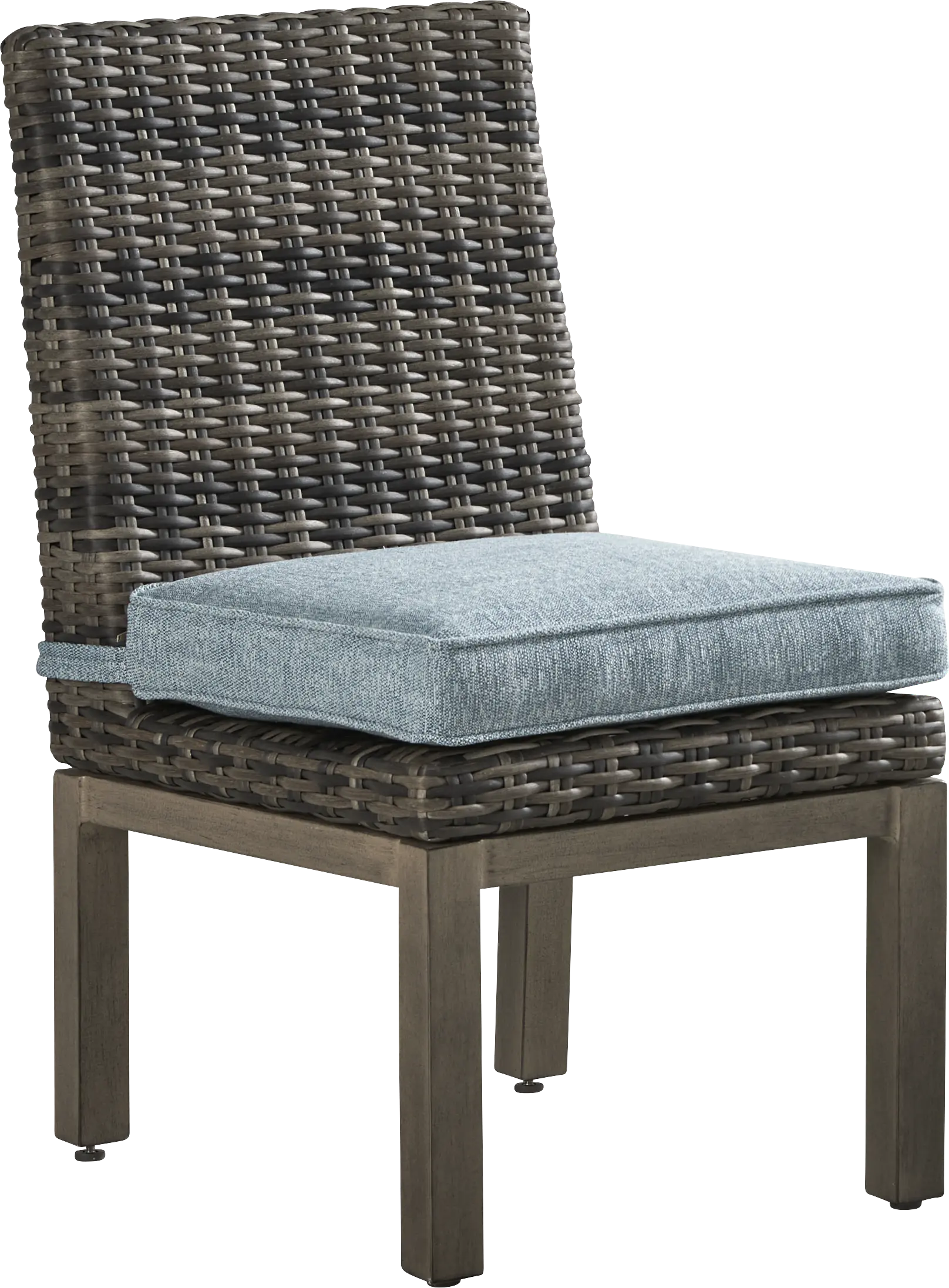 Montecello Gray Outdoor Side Chair with Azure Cushion