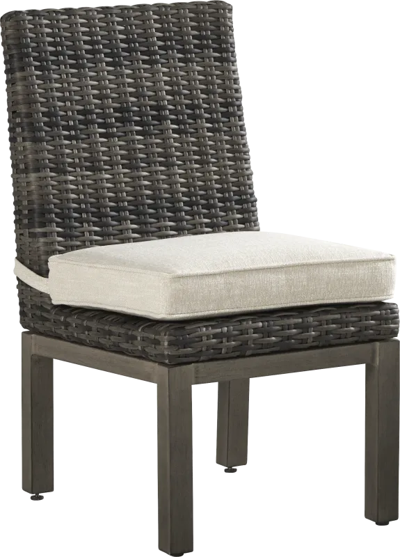 Montecello Gray Outdoor Side Chair with Twine Cushion