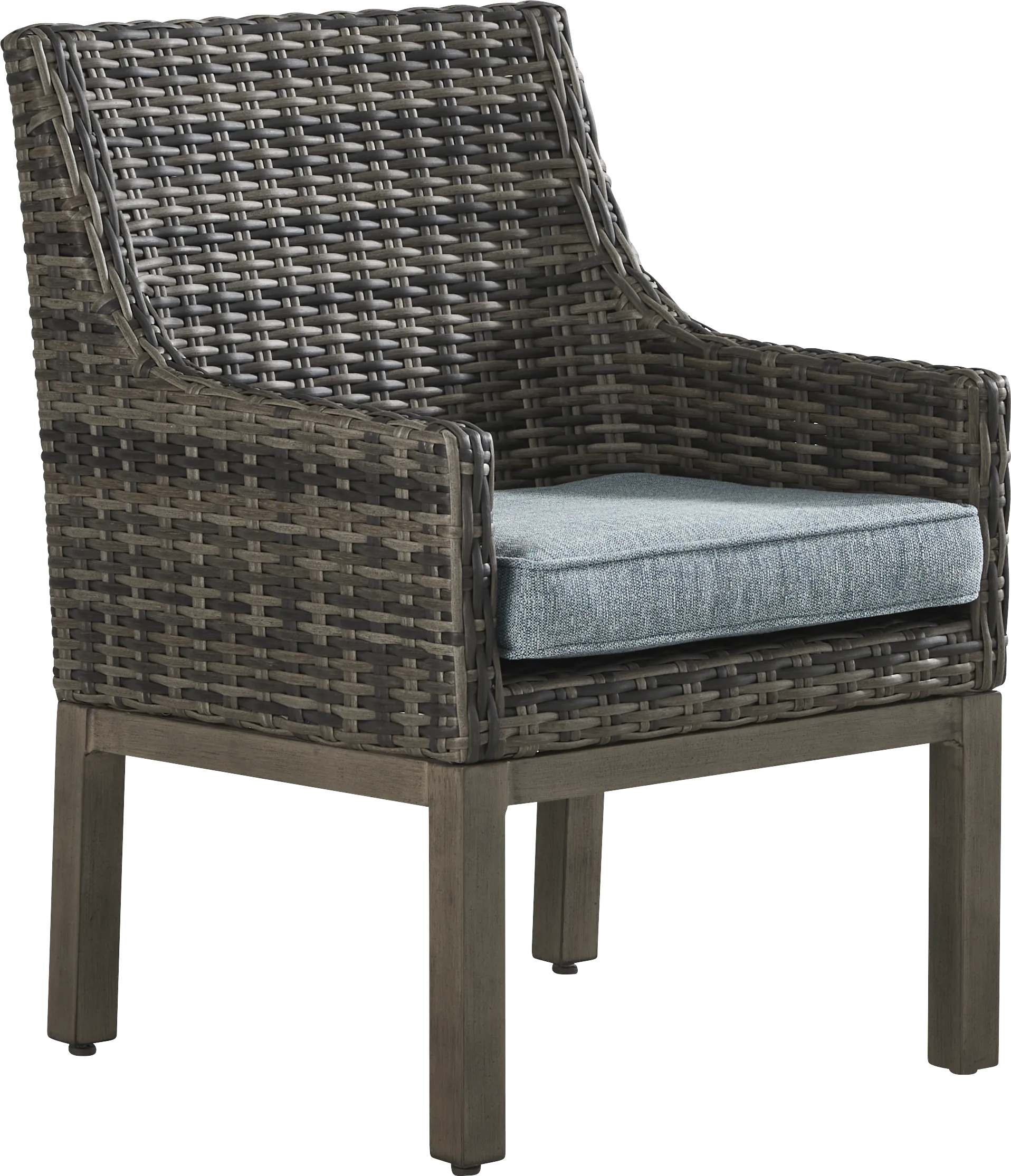 Montecello Gray 5 Pc Square Outdoor Dining Set with Azure Cushions - Thumbnail - Image 4