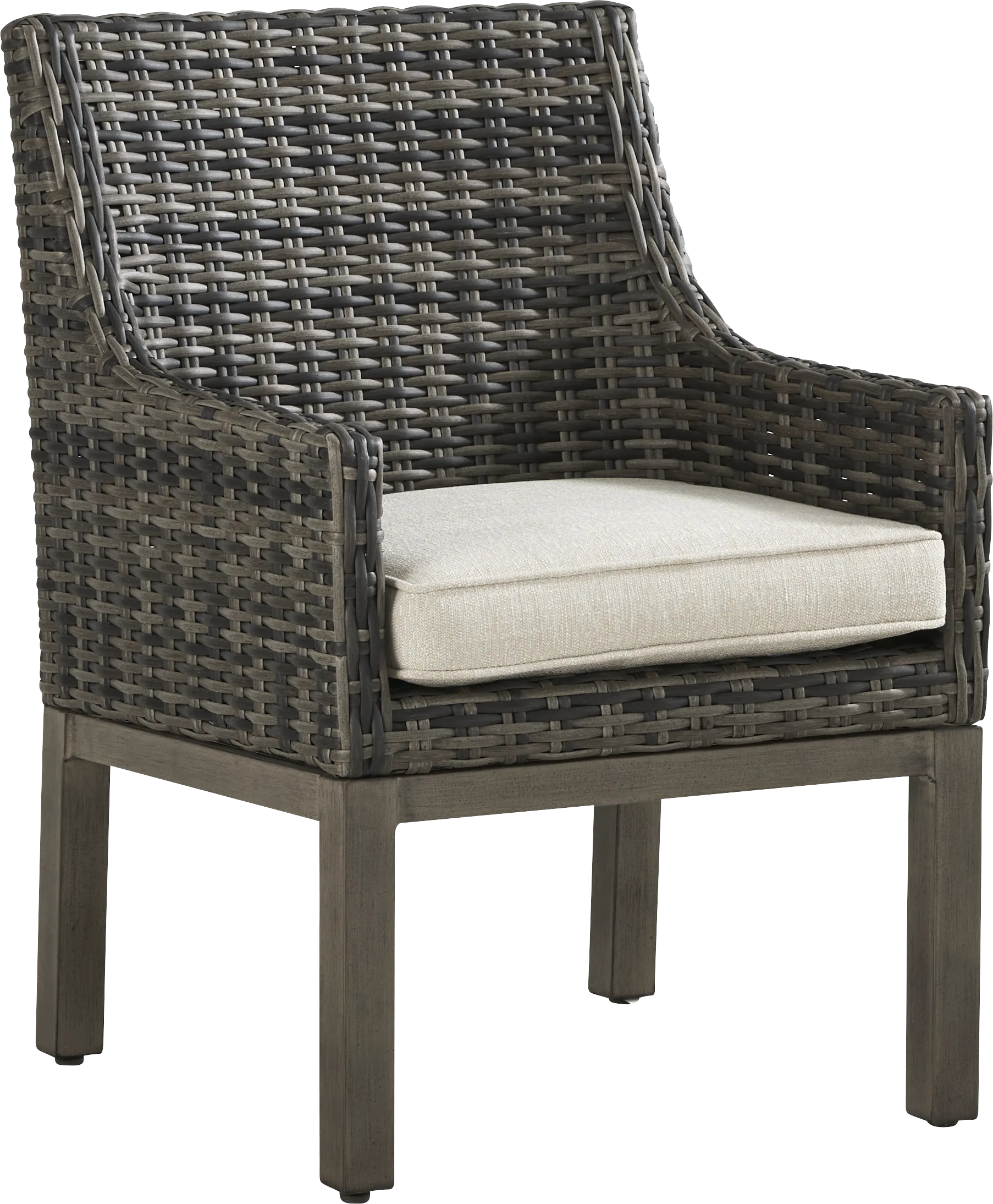 Montecello Gray 5 Pc Round Outdoor Dining Set with Twine Cushions - Thumbnail - Image 4