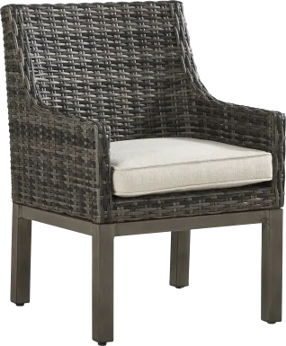 Montecello Gray Outdoor Arm Chair with Twine Cushion