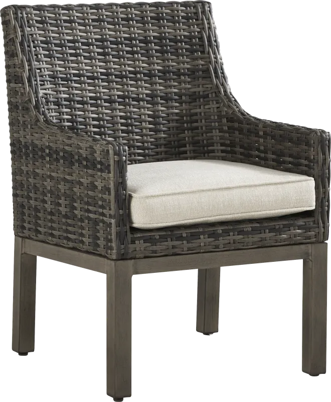Montecello Gray Outdoor Arm Chair with Twine Cushion