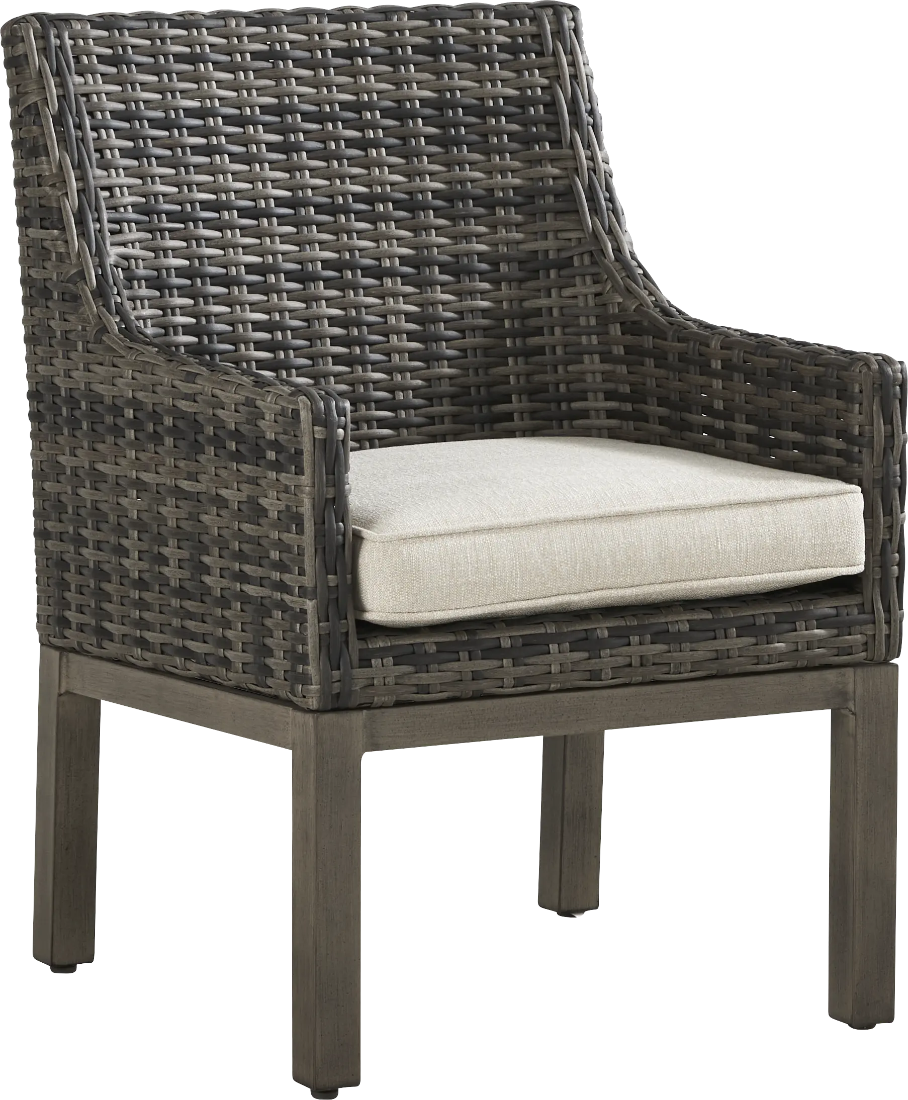 Montecello Gray Outdoor Arm Chair with Twine Cushion