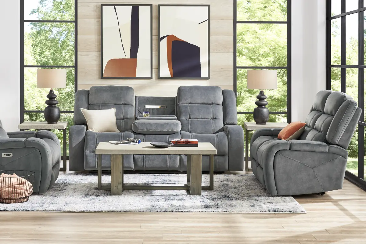 McKinley Graphite 8 Pc Power Reclining Living Room