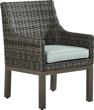 Montecello Gray Outdoor Arm Chair with Mist Cushion