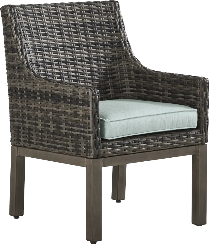 Montecello Gray Outdoor Arm Chair with Mist Cushion