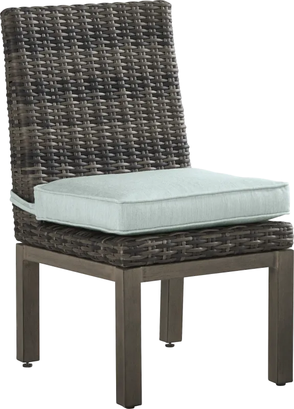 Montecello Gray Outdoor Side Chair with Mist Cushion
