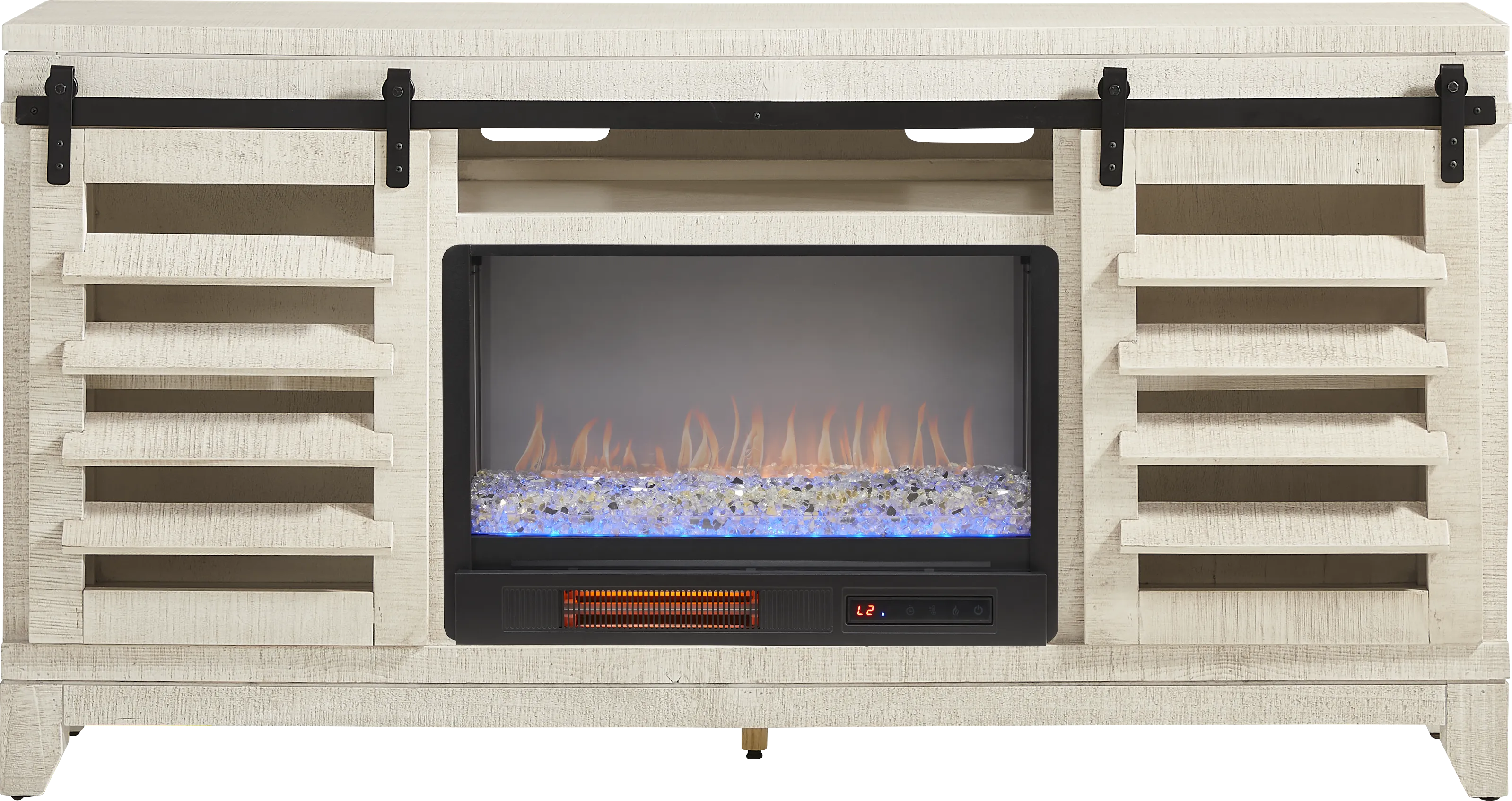 Canoe Creek White 66 in. Console with Electric Fireplace - Thumbnail - Image 1